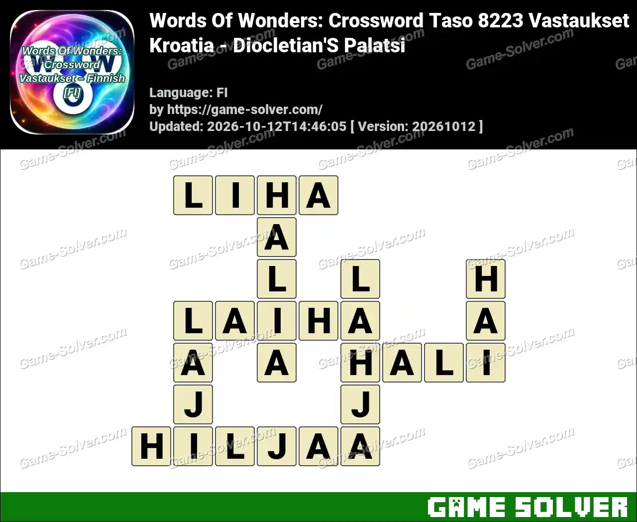 Words Of Wonders: Crossword Taso 8223 Vastaukset – Kroatia – Diocletian’S Palatsi